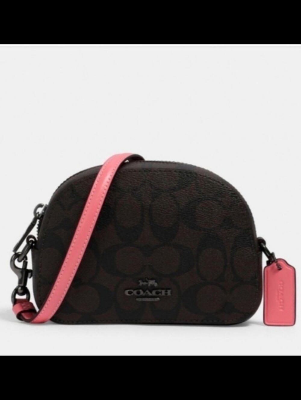 ✨️NWOT✨️ Coach Mini Serena Crossbody, Signature Brown C & Pink, 2020, $228 MSRP